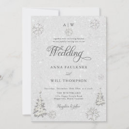 Convites Romântica Wonderland Snowflake Casamento Crest