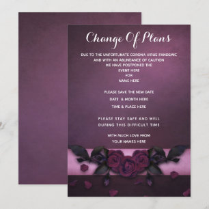 Convites Românticas Rosas e Pétalas Góticas Mudança de Plan