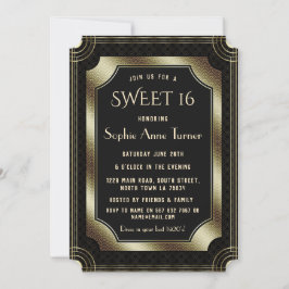 Convites Romântico Excelente preto Gatsby Art Deco 20s SWEE