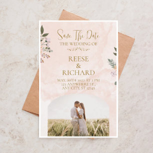 Convites "Romântico Floral em Pastel Save the Date Casament