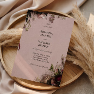 Convites Romântico Floral Rosa
