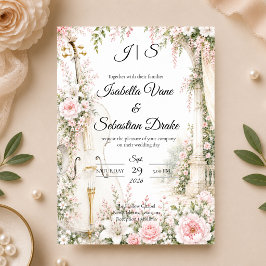 Convites Romântico Jardim de Celo Serenidade Casamento