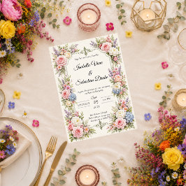 Convites Romântico Jardim Pastel Elegância Casamento 
