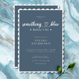 Convites Romântico Moderno Algo Azul Antes Que Eu Faça Chá