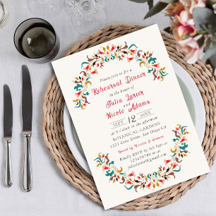 Convites Romântico Moderno Jantar de Ensaios Floral Elegant