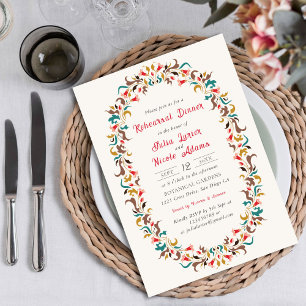 Convites Romântico Moderno Jantar de Ensaios Floral Elegant
