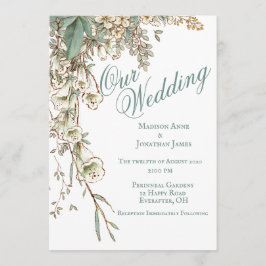 Convites Romântico Nosso Escrito Floral De Casamento Elegan