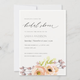 CONVITES ROMÂNTICO, ROSA, CHÁ DE PANELA FLORAL AZUL