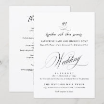 Romântico Script Caligrafia Elegante Casamento