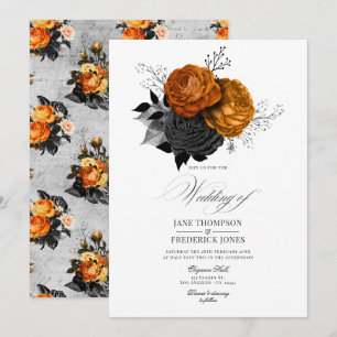 Convites Romântico Shabby-Chic Gótico Floral