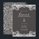 Convites Romântico Vintage Boho Branco Renda Marrom Doze An<br><div class="desc">Personalize para qualquer evento</div>