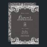 Convites Romântico Vintage Boho White Lace Brown Sweet 16<br><div class="desc">Personalizar para qualquer evento</div>