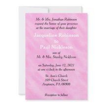 Convites Românticos De Casamento De Cores De Água 