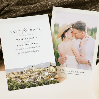 Convites ROME Itália Skyline Destino Salvar a Data