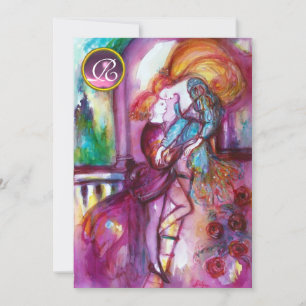 Convites ROMEO E JULIET cor-de-rosa Azul Aqua,Teal Damask F