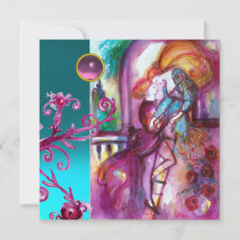 Convites ROMEU E JULIETA /Redemoinho Floral em Damasco Rosa