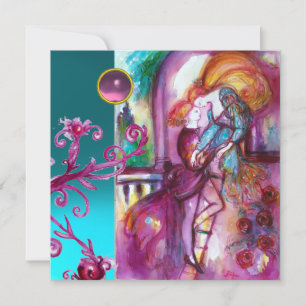 Convites ROMEU E JULIETA /Redemoinho Floral em Damasco Rosa