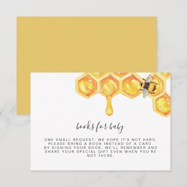 Convites Romy - Livros de Abelhas Honeycomb para Inserção d (Frente/Verso)