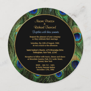 Convites Ronda de Convocação Verde para Casamentos de Pavoc