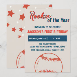 Convites Rookie da Festa de aniversário de Beisebol do Ano