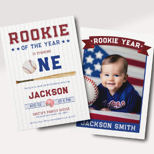 Convites Rookie da Foto de Baseball de primeiro aniversario