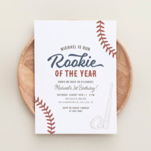 Convites Rookie do Ano do primeiro aniversario Baseball