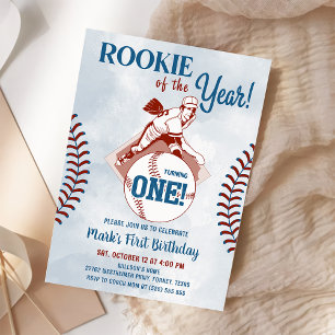Convites Rookie do Ano do primeiro aniversario Baseball
