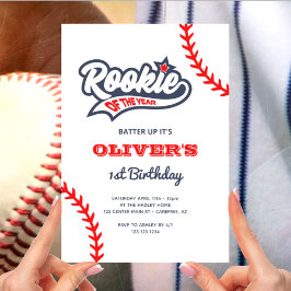 Convites Rookie do Ano do primeiro aniversario Baseball