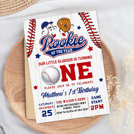 Convites Rookie do Ano do primeiro aniversario Baseball