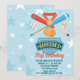 Convites Rookie do Ano do primeiro aniversario Baseball