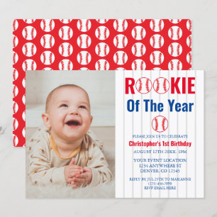 Convites Rookie Do Ano Do primeiro aniversario De Beisebol