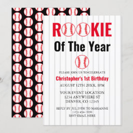 Convites Rookie Do Ano Do primeiro aniversario De Beisebol