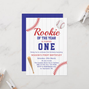 Convites Rookie Do Ano Do primeiro aniversario De Beisebol