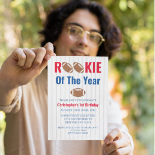 Convites Rookie Do Ano Do primeiro aniversario De Futebol