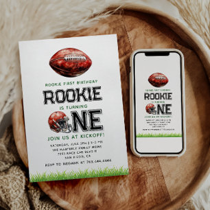 Convites Rookie do Ano do primeiro aniversario de Futebol