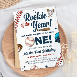 Convites Rookie do Ano do primeiro aniversario do Baseball 
