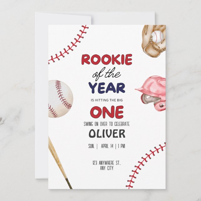 Convites Rookie do Ano Festa de Crianças (Frente)