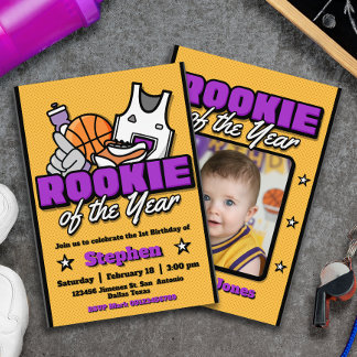 Convites Rookie of the Year - Boy First Birthday Basketball