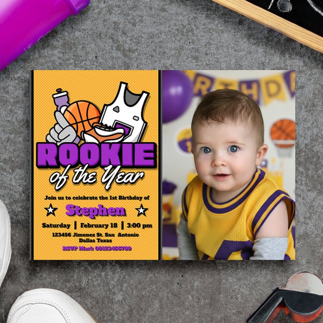 Convites Rookie of the Year with Photo Landscape (Rookie of the Year with Photo Landscape Invitation)