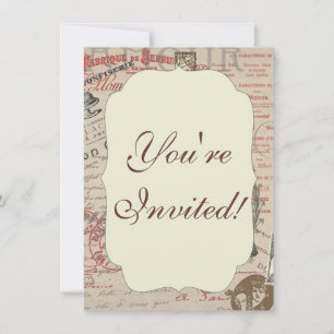 Convites Rooster de Paris com Escrita Manual em Francês Vi