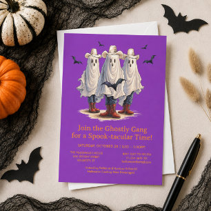 Convites Rootin' Tootin' Cowboy Fantasma Halloween Ocidenta