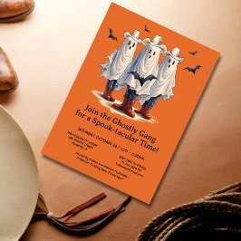 Convites Rootin' Tootin' Cowboy Fantasma Halloween Ocidenta