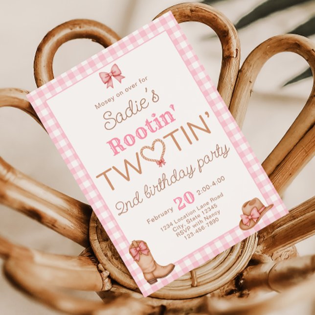 Convites Rootin Twotin Rodeo 2nd Birthday Invitation (Criador carregado)