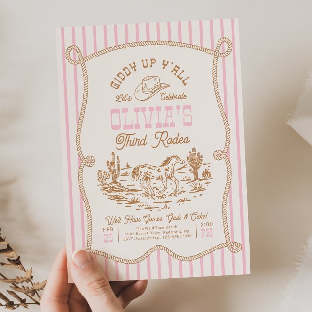 Convites Rope Cowgirl Birthday Invitation (Criador carregado)