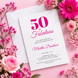 Convites Rosa 50 & Fabuloso Celebração Elegante