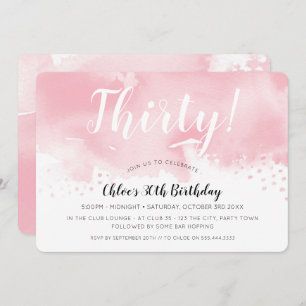 Convites Rosa à moda da festa de aniversário da AGUARELA