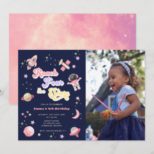 Convites Rosa Alcança Quatro Estrelas Quarto Aniversário