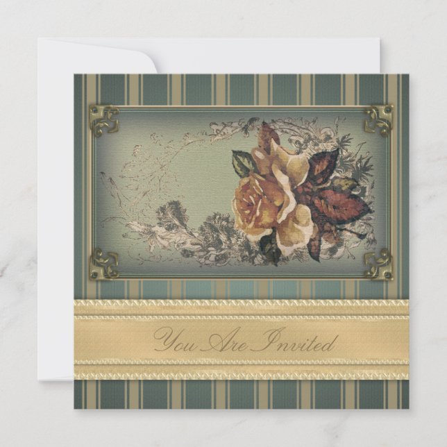 Convites Rosa antigo (azul) (Frente)