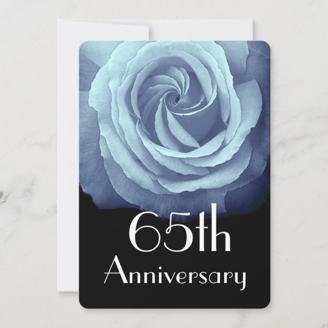 Convites Rosa Azul Céu de Aniversário de Casamento de 65 An (Frente)