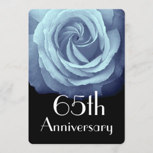 Convites Rosa Azul Céu de Aniversário de Casamento de 65 An